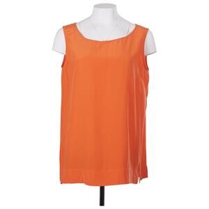 NWT DIANE VON FURSTENBERG Vintage Top M Orange Silk Sleeveless Tank Shell Blouse